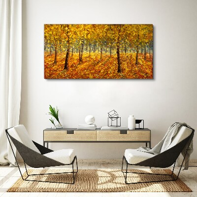 Obraz na plátně Malování lesa podzimní příroda