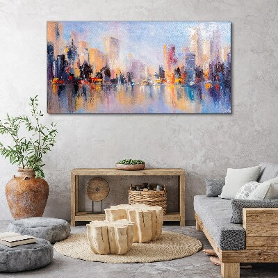 Obraz na plátně Malba abstrakce město