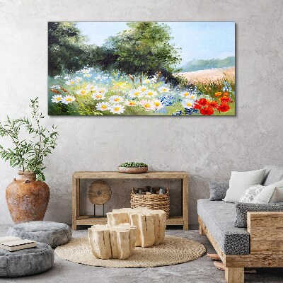 Obraz na plátně Květiny strom volně žijících živočichů