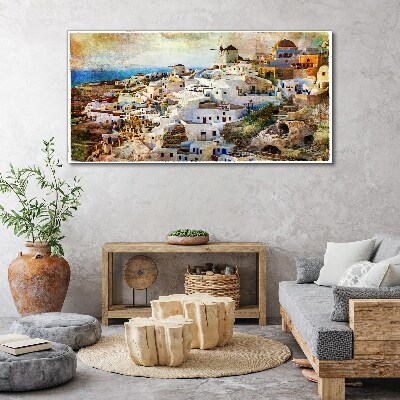 Obraz na plátně Santorini na slunci