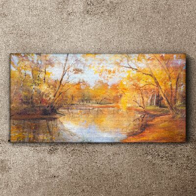 Obraz na plátně Lesní řeka příroda podzim