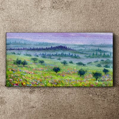 Obraz na plátně Malování stromy krajina