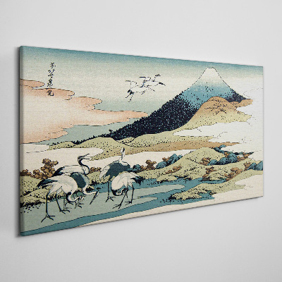 Obraz na plátně Horské zvířecí ptáci Japonci