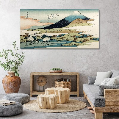 Obraz na plátně Horské zvířecí ptáci Japonci