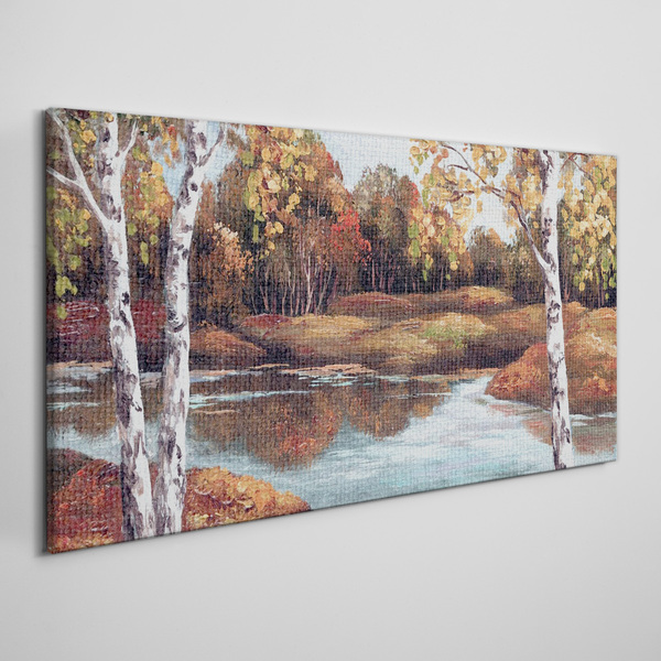 Obraz na plátně Lesní řeka krajina
