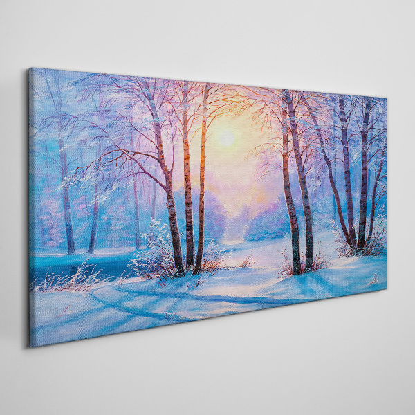 Obraz na plátně Zimní les slunce příroda