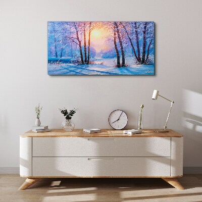 Obraz na plátně Zimní les slunce příroda
