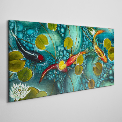 Obraz na plátně Ryby Koi Květiny Příroda