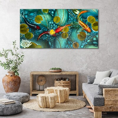 Obraz na plátně Ryby Koi Květiny Příroda