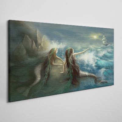 Obraz na plátně Siren Ocean Ship Storm