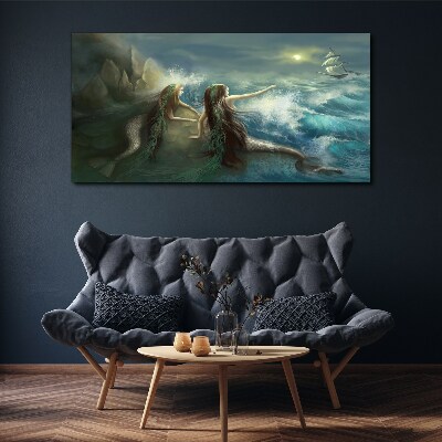 Obraz na plátně Siren Ocean Ship Storm