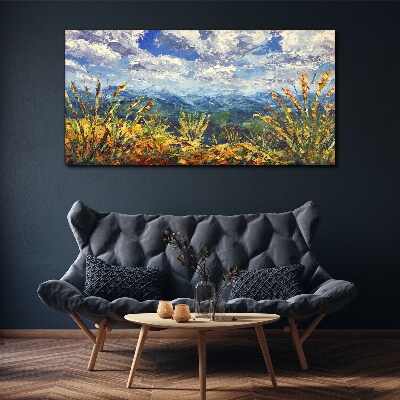 Obraz na plátně Krajina horských mraků