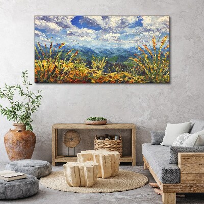 Obraz na plátně Krajina horských mraků