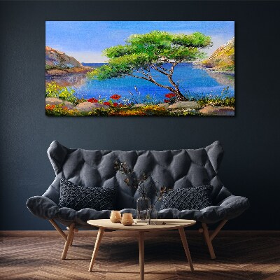 Obraz na plátně Květiny strom moře příroda
