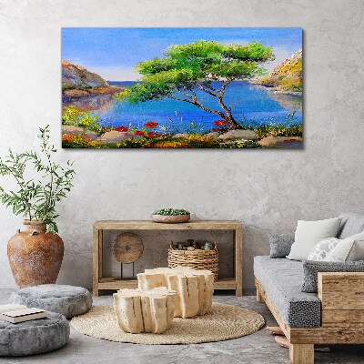 Obraz na plátně Květiny strom moře příroda