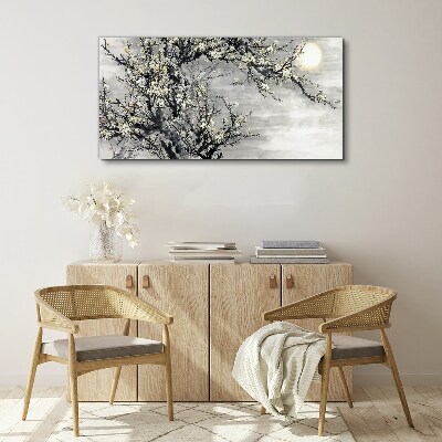 Obraz na plátně Větve stromů květiny slunce