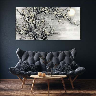 Obraz na plátně Větve stromů květiny slunce