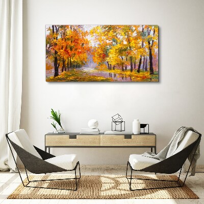 Obraz na plátně Abstrakce lesní listy podzim