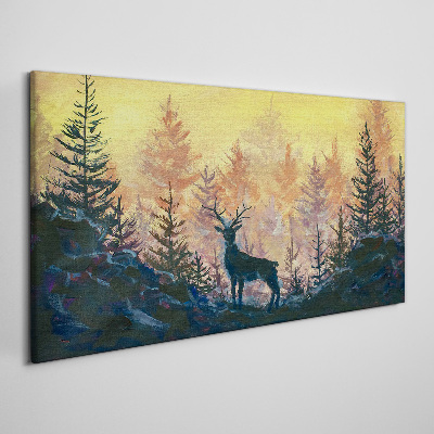 Obraz na plátně Lesní zvířecí jelen