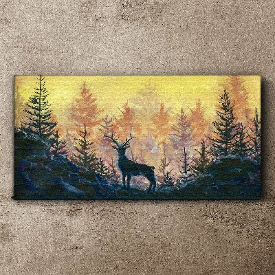 Obraz na plátně Lesní zvířecí jelen