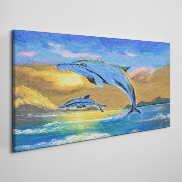 Obraz na plátně Abstrakce Dolphins Sun