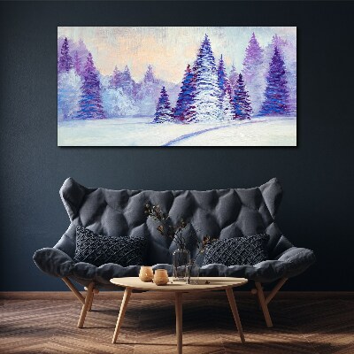Obraz na plátně Zimní lesní sníh volně žijících živočichů