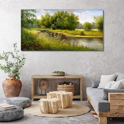 Obraz na plátně Lesní řeka příroda