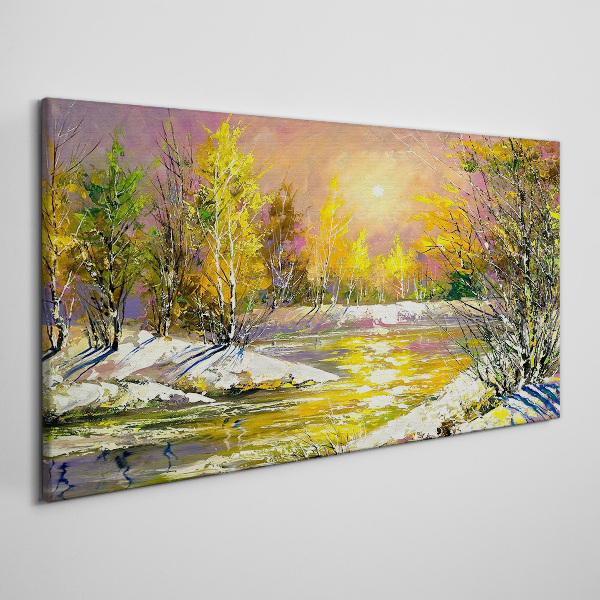 Obraz na plátně Moderní les Zimní voda