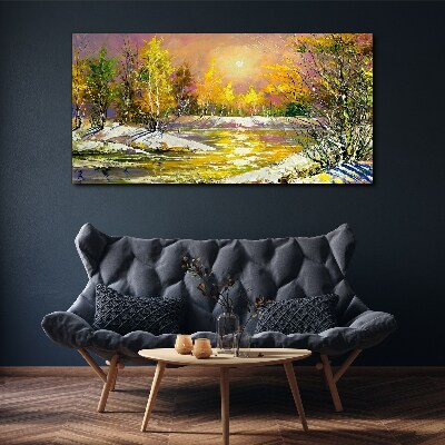 Obraz na plátně Moderní les Zimní voda