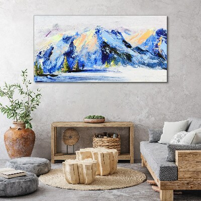 Obraz na plátně Zimní sníh horské volně žijících živočichů