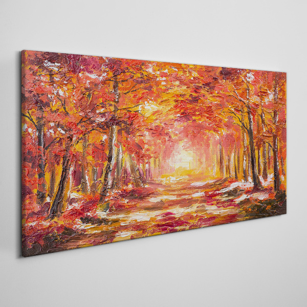 Obraz na plátně Lesní listy podzimní volně žijících živočichů