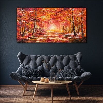 Obraz na plátně Lesní listy podzimní volně žijících živočichů