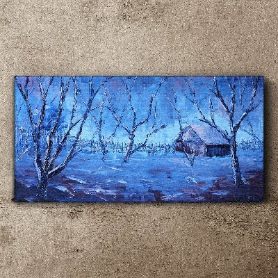 Obraz na plátně Abstrakce zimní sníh stromy