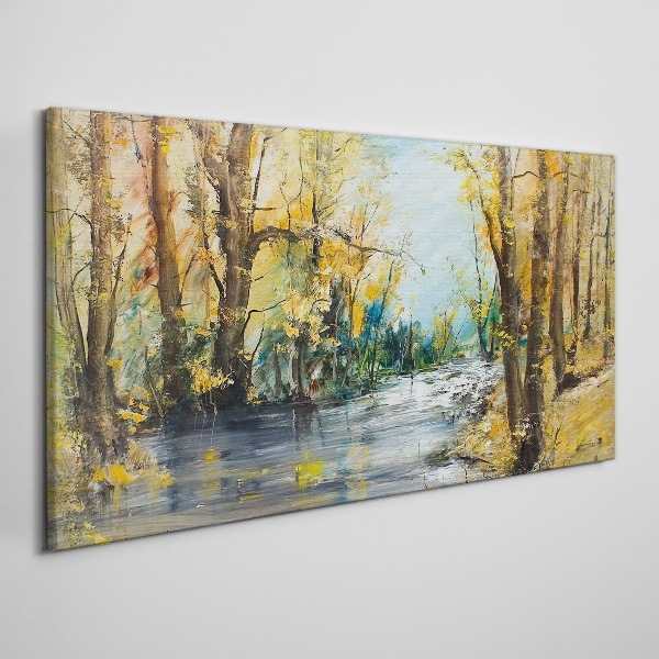 Obraz na plátně Abstrakce lesní řeka volně žijících živočichů