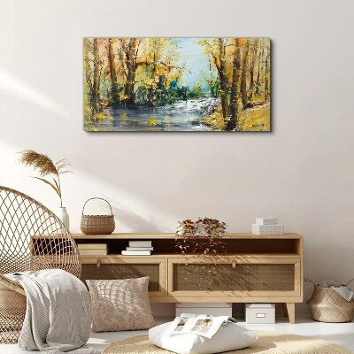 Obraz na plátně Abstrakce lesní řeka volně žijících živočichů