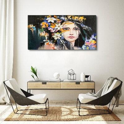 Obraz na plátně Abstrakce žena květiny