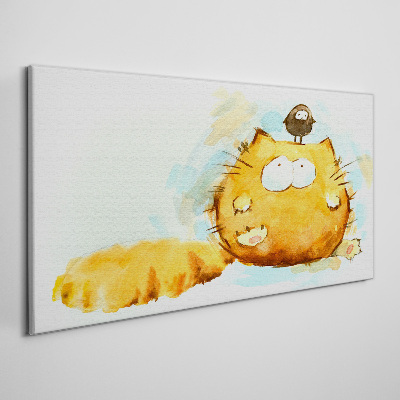 Obraz na plátně Abstrakce zvířata pták kočka