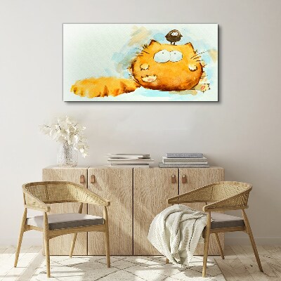 Obraz na plátně Abstrakce zvířata pták kočka