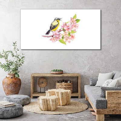 Obraz na plátně Abstrakce ptáků květiny