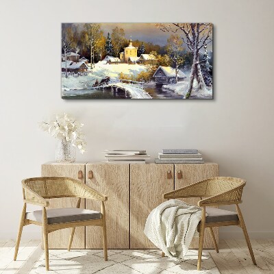 Obraz na plátně Zimní sněhová krajina