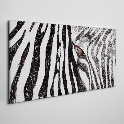 Obraz na plátně Zebra v monochromatickém stylu