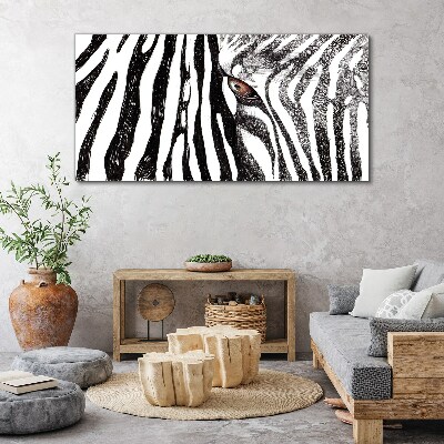 Obraz na plátně Zebra v monochromatickém stylu