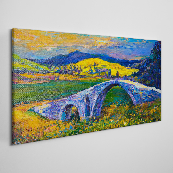 Obraz na plátně Abstrakce krajinářský most