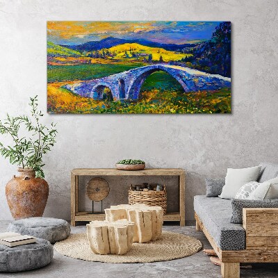 Obraz na plátně Abstrakce krajinářský most