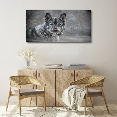 Obraz na plátně Zimní sníh zvířecí vlka pes