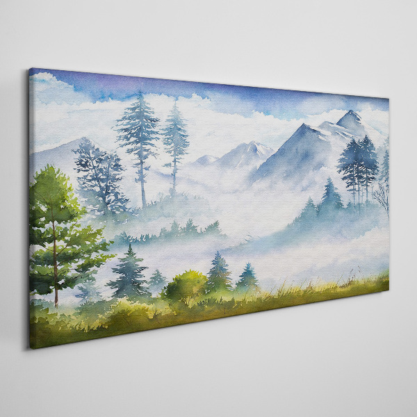 Obraz na plátně Krajina hory stromů