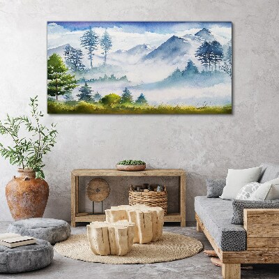 Obraz na plátně Krajina hory stromů