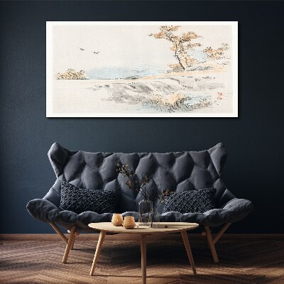 Obraz na plátně Sea tree ptáků cesta