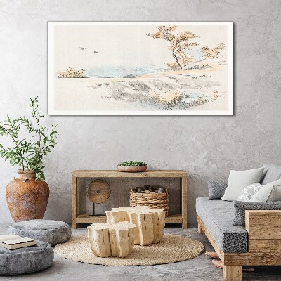 Obraz na plátně Sea tree ptáků cesta