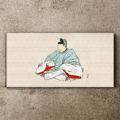 Obraz na plátně Japonský umělec v tradičním kroji